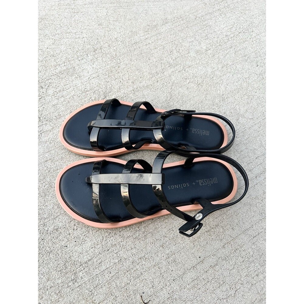 Melissa x Salinas Caribe Verao Jelly Gladiator Sandals Womens Size 8 Black